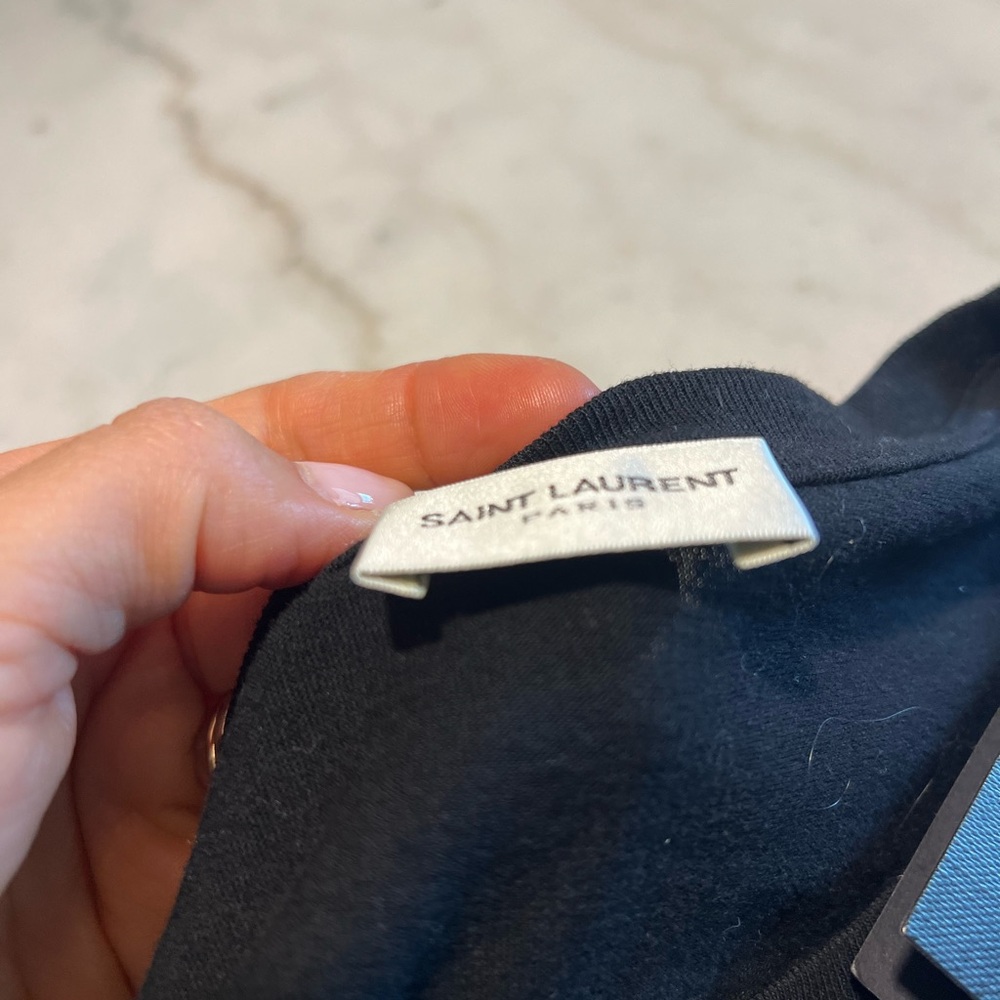 Saint Laurent 2019 Black Metallic Palm Tee XL NWT - Picture 3 of 11